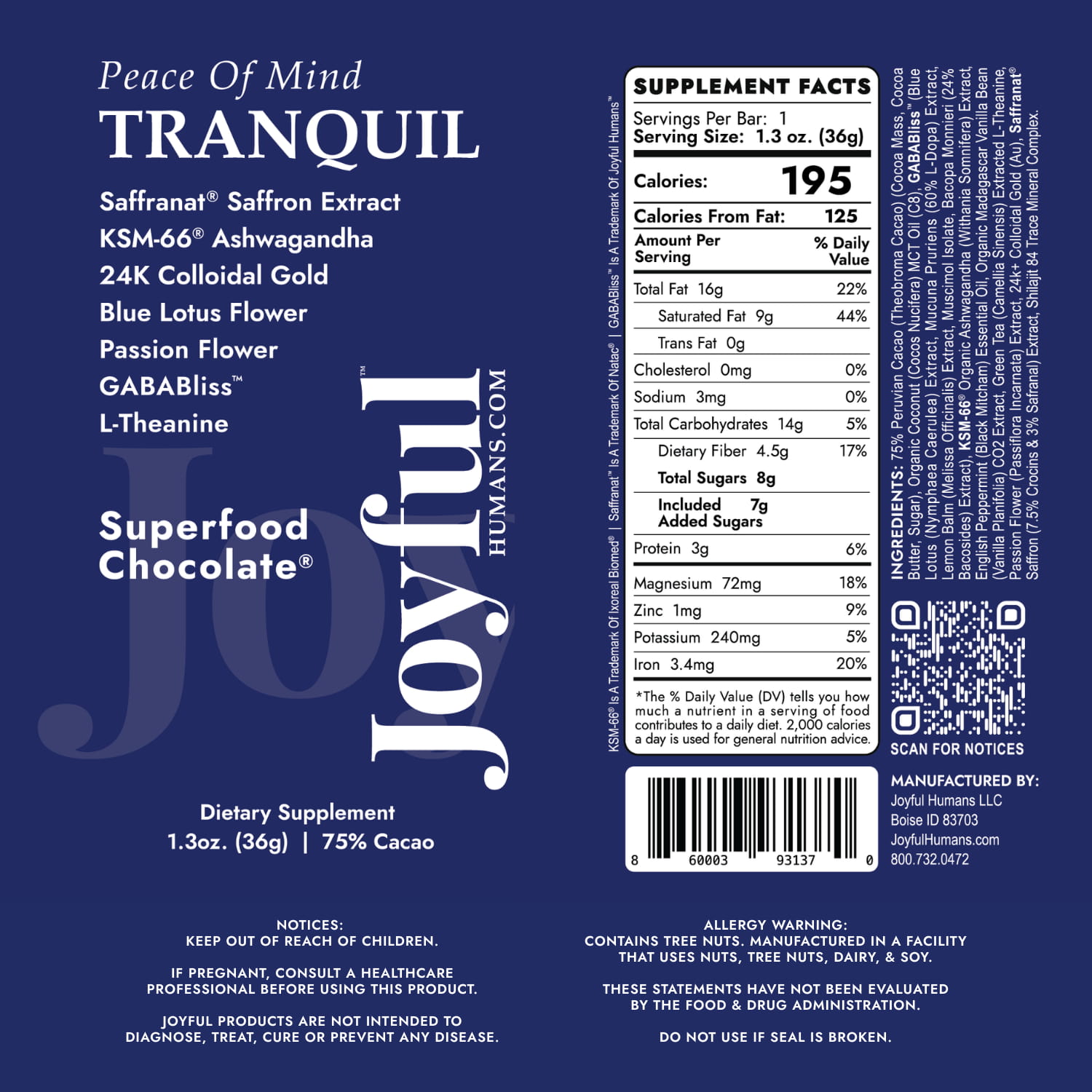 TRANQUIL™ Superfood Chocolate®