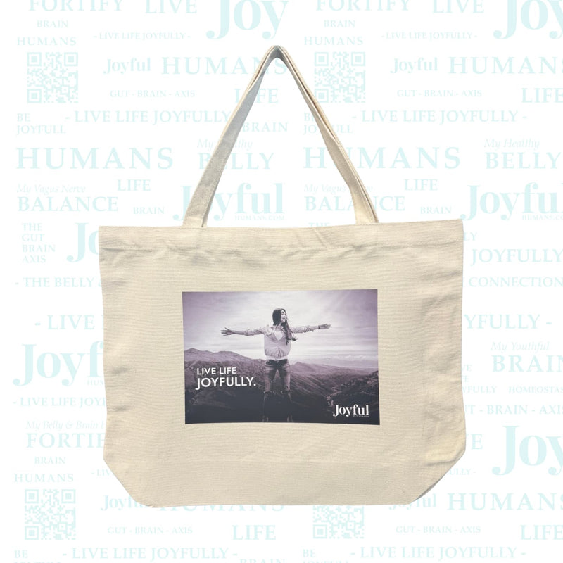 Joyful Large Canvas Shopping Bag